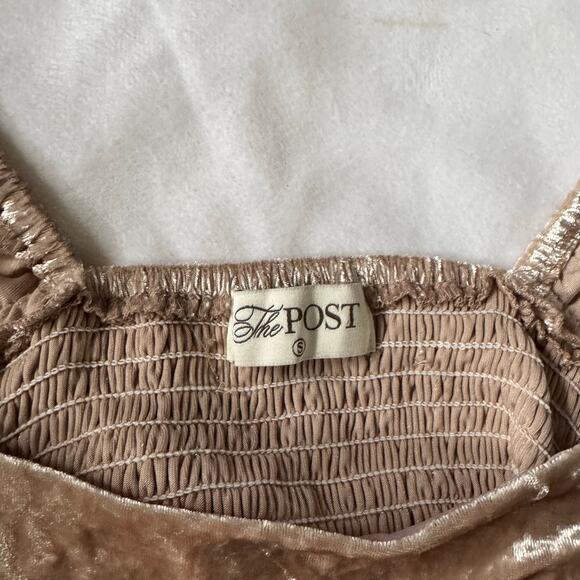 The Post Pink Velvet Pearl Waistline Country Western Cowgirl Dress S - Picture 2 of 3